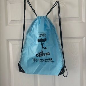 Light Blue Drawstring Backpack